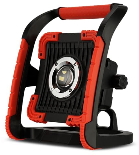REV POWER FLOOD, LED Arbeitsleuchte mit Akku, 30W, 3000lm, IP54, schwarz-rot