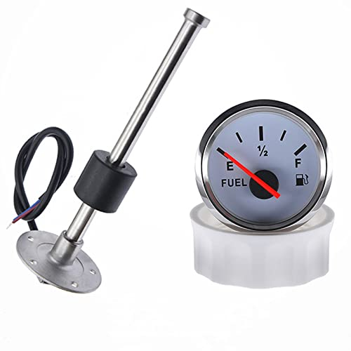 KAOLALI Sensor de Nivel de Combustible con Indicador de Combustible, Sensor de Nivel de Agua, Apto para Medidor de Combustible 0-190 ohmios 800 mm para Barcos Furgoneta
