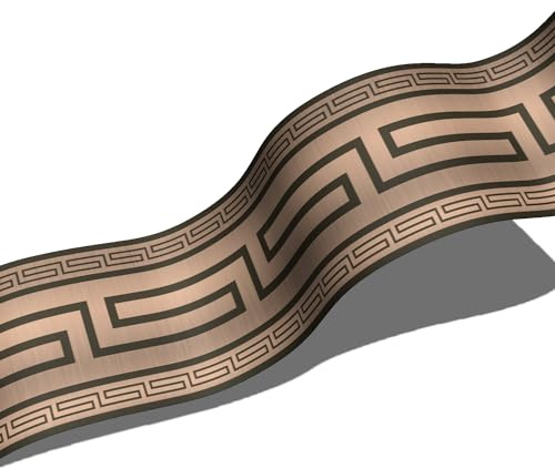 Funlife 3 Rolle Selbstklebende PVC Tapete bordüre, Tapetenbordüre Wandtatoo in griechischem Stil, Wandbordüre Klebefolie für Bad Spiegel Küche Fliesen Raumdekoration, 10x200cm Rosé Gold