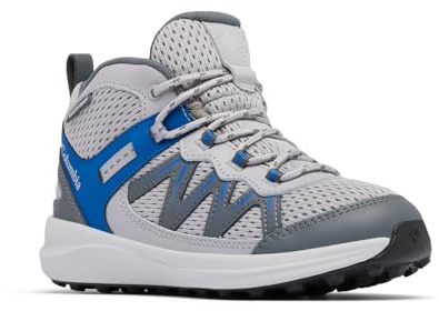 Columbia Youth Unisex Peakfreak Rush Mid Waterproof, Waterproof Mid Rise Trekking and Hiking Boots, Columbia Grey/Mountain Blue, 6