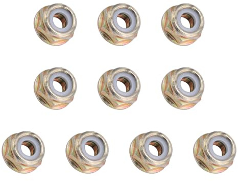 10 Pcs M10x1.25 Left Hand Thread Collar Nut, Universal Blade Nut Replacement for String Trimmer Brush Cutter Gear Head Accessories