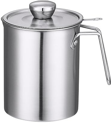 MAGICLULU Colador de Aceite de Acero Inoxidable 304 1.5l Pequeño Filtro de Malla Fina para Cocina Doméstica Reciclaje de Grasa