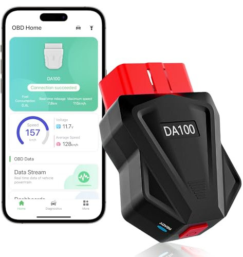 Shiptree Adaptateur OBD2 Bluetooth pour Diagnostic Auto, Compatible iOS & Android, BLE Low Energy, Diagnostic Moteur, Lecture Codes d'Erreur, Diagnostic Complet pour Voitures OBD2