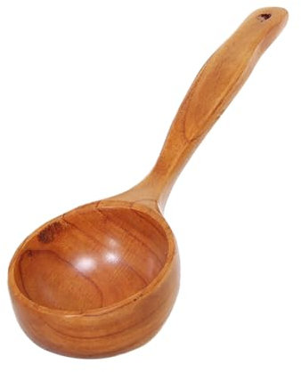 COLLBATH Cucharón de Sopa de Madera Natural, Cuchara de Cocina para Servir y Mezclar, Adecuado para Gachas y Uso Diario en Casa o Tienda de Comida