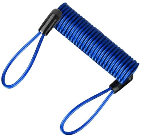 Cavo di richiamo di blocco moto – Cavo a disco antifurto in filo di acciaio, corda di richiamo a molla, protezione sicura da usare in scooter, moto, veicoli, bagagli, antifurto robusto