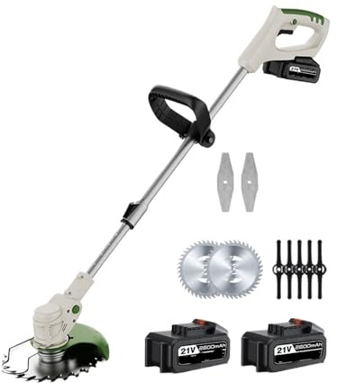 Tagliabordi Elettrico A Batteria Da 500 W E 21 V, 18000 Giri/min, Tagliaerba Elettrico, Regolabile, Pieghevole, Da Giardino, For Batteria Da 18 V Potatura Efficiente(With 2XBattery)