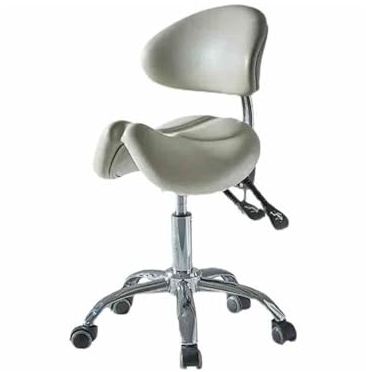 Sgabello a sella con schienale, sedia a sella ergonomica, sedia da lavoro regolabile, capacità di peso di 440 libbre, adatto for stilisti e dentisti