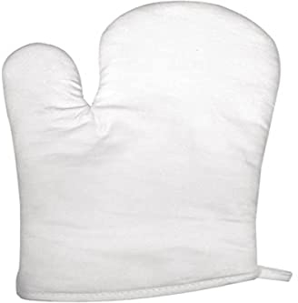 Rayher 3833800 Guanto da Forno, Rivestimento 100% Cotone, Resistente al Calore, da Personalizzare e Colorare, Bianco, 1 Pezzo, 28 X 16 Cm