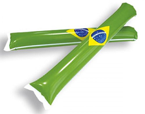 1 Paar (2 Stück) Airsticks/Klatschstangen / Lärmschläger BRASILIEN (Lärm-Schläger - Applaus-Schlauch - Bäng Bäng/BängBäng - Pong Pong/PongPong)