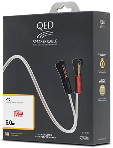 QED QE1414 Performance XTC Pre-Terminated Speaker Cable, 5 m, White