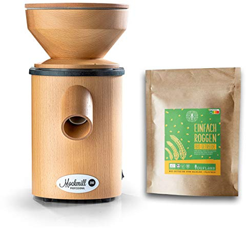 Getreidemühle Mockmill Professional 200 | frisches Mehl | Made in Germany |+ 2,5 kg Bio Roggen