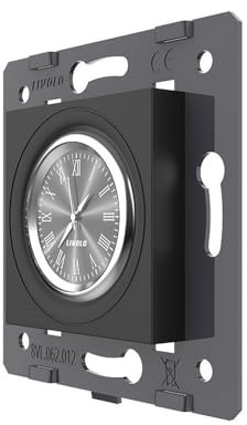 Luxus-Time LIVOLO Innenleben Uhr Wanduhr Küchenuhr analog Unterputz in schwarz für Glasrahmen Römisches Ziffernblatt