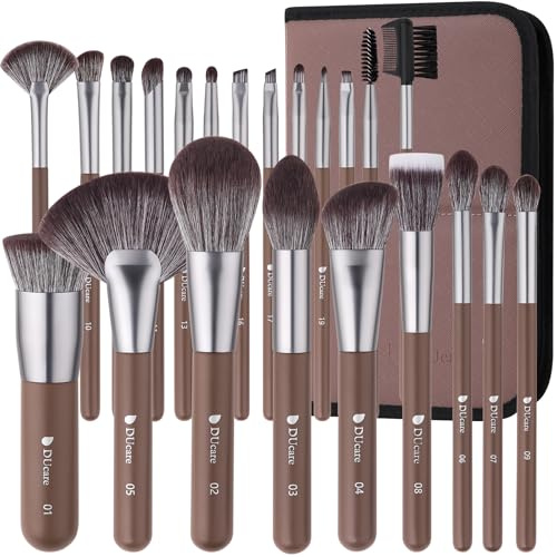 DUcare professionell pinselset makeup 22 Stück mit Luxus Kosmetiktasche, Premium Synthetik Make up Pinsel Set, Holzgriff, Foundation pinsel Contour Rouge Concealer Lidschatten pinsel- mit Geschenkbox