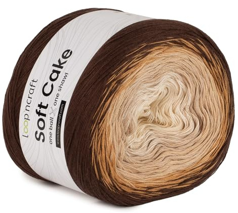 Loopncraft Soft Cake Ombre, 250g, Farbverlaufsgarn, Handgemacht