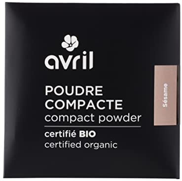 Avril - Poudre Compacte Bio - Texture Soyeuse - Unifie et Matifie le Teint - Vegan, Certifié Bio Ecocert - Fabriqué en France - Recharge 11g