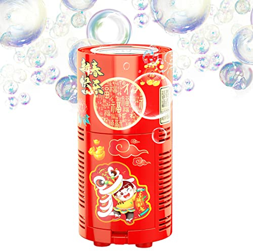 Fireworks Bubble Machine with 80 ml Bubble Solution, Portable Automatic Bubble Machine with Lights and Closeable Music, Bubble Maker Toys for Kids Outside Activities Parties Wedding Christmas