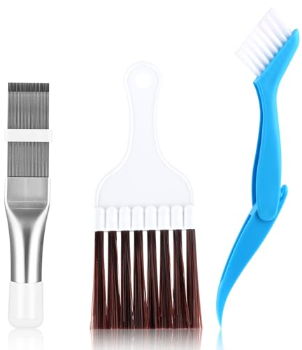 3 Pièces Peigne d'Aileron de Condensateur de Climatiseur,Brosse de Climatiseur,Brosse de Nettoyage à Ailettes,Peigne de Climatiseur,pour Nettoyage radiateur, évaporateur, serpentins de réfrigérateur
