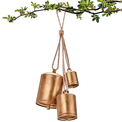 Campanacci Di Natale | Campane Sospese In Ottone Stile Vintage | Ornamento Di Campanelle Antiche Per Giardino, Matrimonio, Casa, Bar Per Ghirlande, Alberi, Slitte, Porte, Regalo Di Natale Per Gli Amic