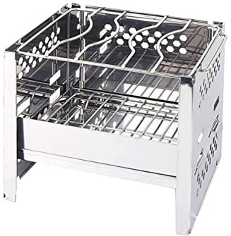 YARNOW Quadratischer Edelstahl Holzofen Tragbarer Outdoor-grill Camping-kochgeschirr Picknick-zubehör Mit Großer Öffnung Für Verbesserte Luftzirkulation