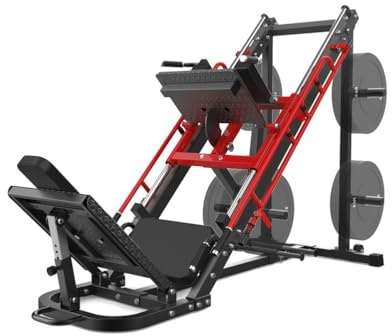 RVUEM Leg Press Hack Squat Machine, 2 in 1 Leg Press Machine for Home Gym with Linear Bearing, Specialty Hack Squat Machine for Full Lower Body Workout with Calf Block