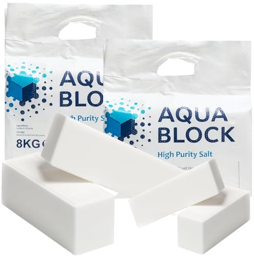 Block Salt Water Softeners High Purity Grade A Salt Block | Water Softening Units Delivers Superior Performance (3 Packs (6 Blocks))