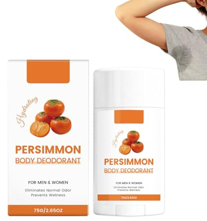 Persimmon Deodorant Stick 75 g, deodorant med naturlig kakidoft, långvarig friskhet och luktskydd, fuktgivande deodorant stick för kvinnor och män (1 st.)