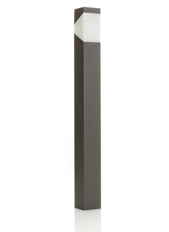 Lucande Utomhuslampa 'Kiran' (modern) i Svart av aluminium/grå zink (1 lamor, E27) - Väglampa, pollare, vägbelysning, sockellampa