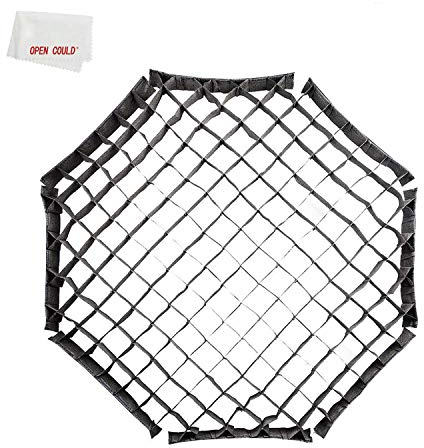 AMBITFUL Softbox octogonal rejilla de 55 cm para montaje Bowen, negro, nailon, correas de velcro