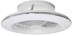 Mantra Iluminación. Modelo ALISIO MINI. Ventilador y plafón de techo de 52,5 cm de diámetro en color blanco. Fuente de luz LED 70W 2700K-5000K 4900lm. Ventilador 30W