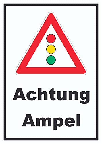 HB-Druck Schild Achtung Ampel A6 (105x148mm)