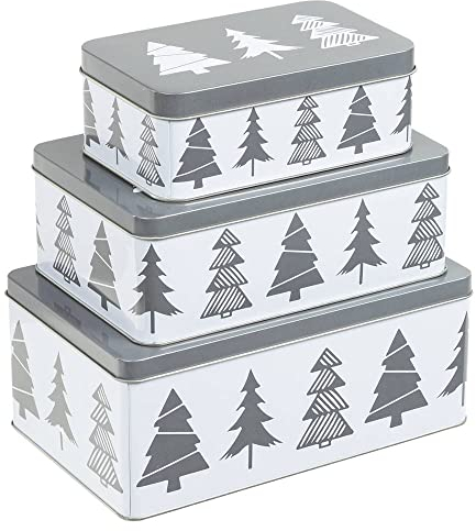 Haushalt International Keksdosen Set 3-Tlg. - Weihnachten - Plätzchendose (Weihnachtsbaum)