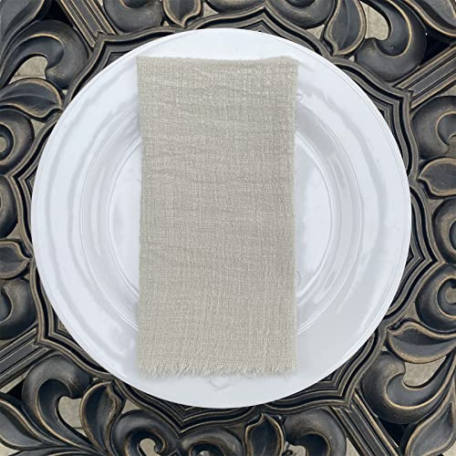 12 Stück Stoffservietten, Musselin Geschirrtücher Tischdekoration Servietten Hochzeit Geburtstag Leinenservietten Perfekt für Partys, Zuhause, Cafés Restaurants und Hotels -42x42cm,grau Weiße