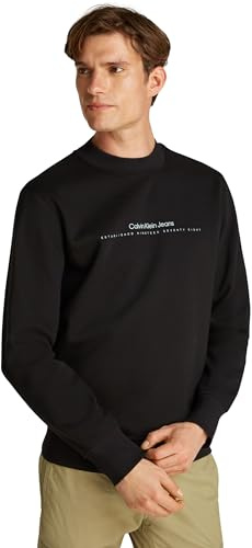 Calvin Klein Herren Sweatshirt Minimal Logo Rundhalsausschnitt, Schwarz (Ck Black), XXL