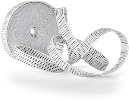 IdeaGenesis - Cinta Persiana 14 MM Ancho x 6 M Blanca Enrollable Recambio Resistente Recogedor Cuerda Carrete Interior Correa Duradera Repuesto Universal Facil Montaje (Blanca Pintas, Cinta 14mm)