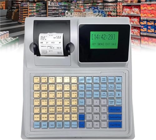 Elektronische Registrierkasse, Kasse Registrierkasse Gastronomie Supermarkt Kiosk Einzelhandel Kassensystem mit 81 Tasten für Restaurants, Supermärkte, Großmärkte