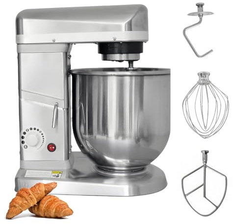 Batidora De Pie, Procesador De Alimentos, Batidora Eléctrica Para Pasteles De 500 W Con Bol De Acero Inoxidable, Varillas, Gancho, Separador De Huevos, 3 Velocidades Ajustables. (Plateada),10L