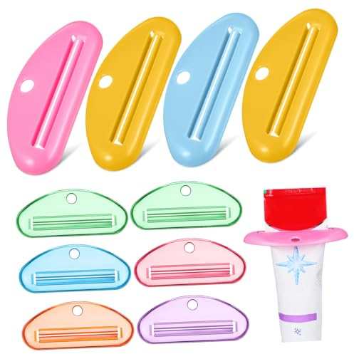 DINHEAROM Presse-tube De Dentifrice Manuel Lot De 10 Pièces Multicolores Compact Léger Outil Pour Presser Tubes Utilisation Domestique Salle De Bain Gaspillage