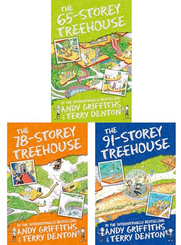 The Treehouse Series by Andy Griffiths & Terry Denton: The 65, 78 & 91-Storey Treehouse - A Hilarious 3-Book Collection of Time-Travel, Movie Stars & Giant Spiders (3-Book Set)
