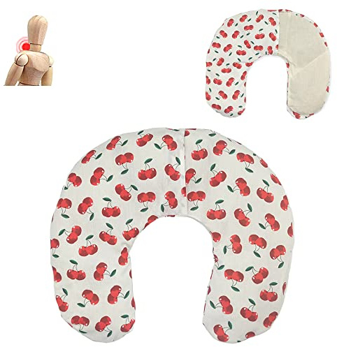 Cuscino termico cervicale con noccioli di ciliegia Cherries - white 36 x 32 cm - ripieno con 600gr di noccioli di ciliegie bio- per terapie del freddo e del caldo - con fodera lavabile in lavatrice