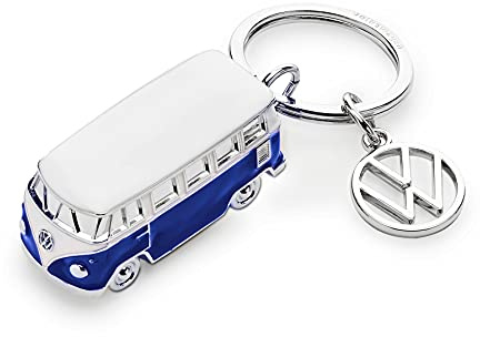 Volkswagen 1H2087010B Porte-clés Bus T1 Bulli 3D Logo Modèle Pendentif Bleu/Blanc Longueur [mm]: 44 Largeur [mm] : 19 Hauteur [mm] : 21