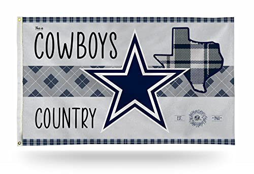 Rico Industries NFL Football Dallas Cowboys This is Cowboys Country 3' x 5' Banner Flag Single Sided - Indoor or Outdoor - Home Décor