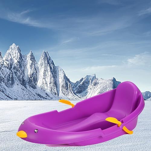 Children's Snowboard Sled, Thickened Wear-Resistant Sled, Winter Sled, Plastic Sled, Adult Sled with Backrest