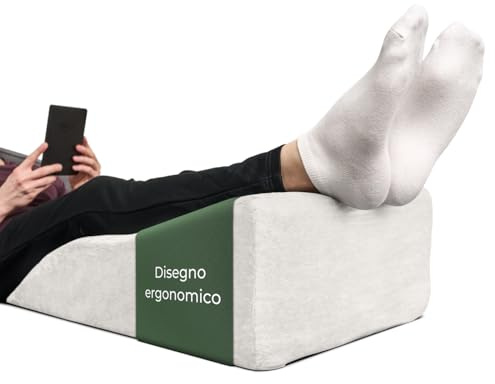 Well B4 Almohada para piernas con Varices MEDIO - Cojin reposapiernas, dolor de espalda y rodillas, cuña para piernas pesadas, mejora la circulación piernas hinchadas, ergonomico, transpirable lavable