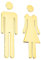 Toilet Signs Self Adhesive for Ladies and Gentlemen, Washroom Door Signs Men's and Women's, Wall Stickers Restrooms Door Sign Plaque for Home, Hotel, Office, Store, Parking, Restaurant (Gold)