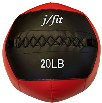 JFIT Soft Wall Ball – Non-Slip Medicine Ball for Crossfit, Strength Training, Plyometrics & Core Workouts – Durable & Balance Tested - 20 LB, Red/Black
