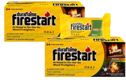 Duraflame Fire Starter for Indoor and Outdoor Use - Quick Ignition Logs for BBQ, Fireplace, Fire Pit and Campfires (48 Pack)