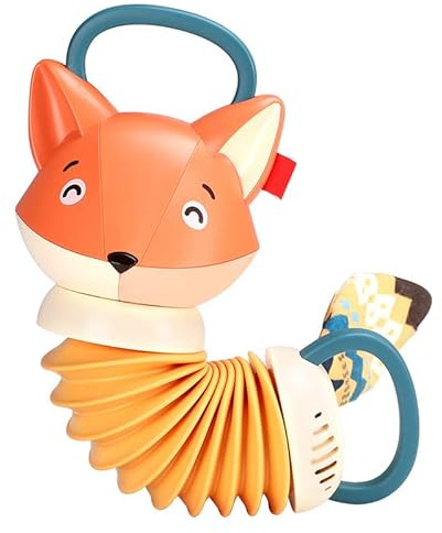 LICHENGTAI Kinder Akkordeon Kleinkind Musikspielzeug, Greifling zum Rasseln, Cartoon Fuchs Tier Rasseln Baby Spielzeug, Musikspielzeug, Akkordeon Lernspielzeug für Baby Jungen Mädchen