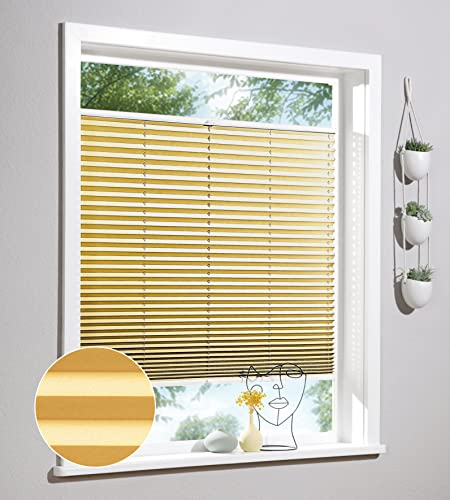 Deco Home | Plissee nach Maß, Personalisierbare Plissees mit & ohne Bohren, Sichtschutz Fenster, Faltrollos | Orange