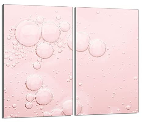 DarHaus Piastre di copertura per piano cottura in ceranfeld 2 pezzi 30 x 52 cm | copertura per piano cottura cottura elettrico a induzione | paraschizzi | tagliere in vetro | Gocce di rosa