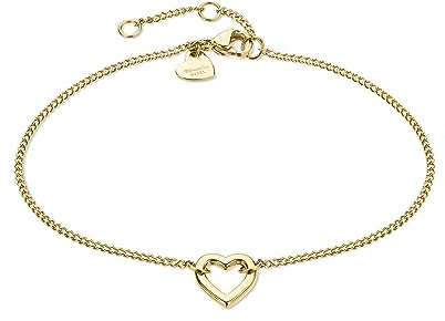 Tamaris Armband für Damen aus Edelstahl mit Herz-Anhänger, Frauen Armschmuck größenverstellbar und wasserfest